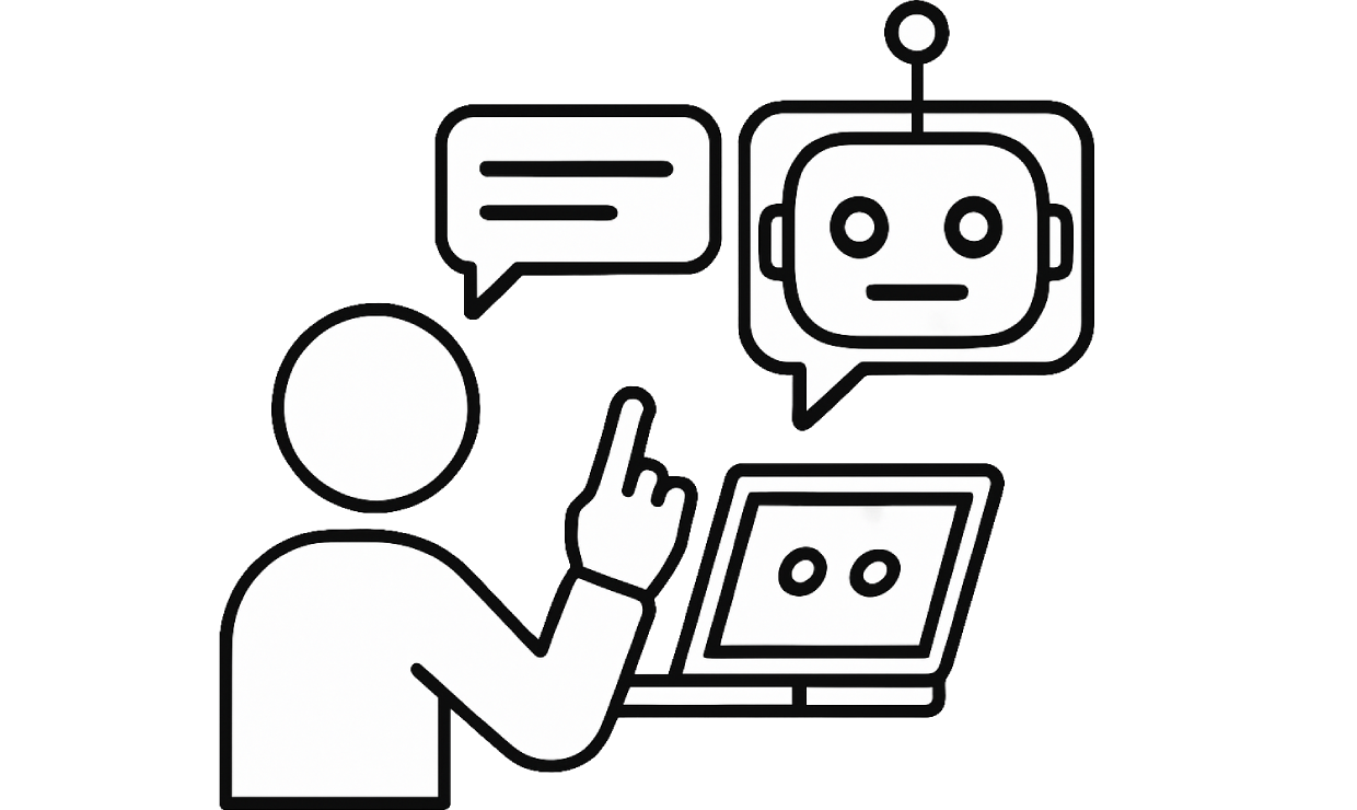 A person interacting with an AI chatbot